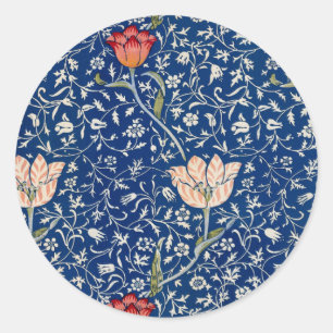 William Morris Medway Blue Blommigt Runt Klistermärke