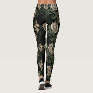 William Morris, mönster, rekonstruerad,mörk färg,  Leggings