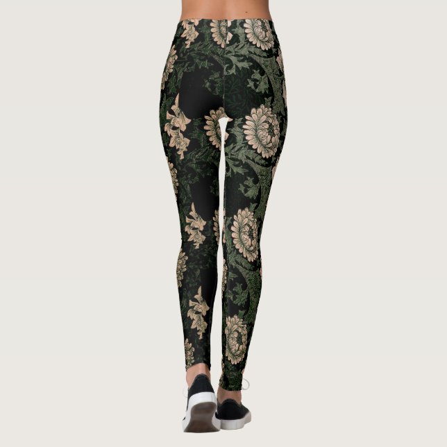 William Morris, mönster, rekonstruerad,mörk färg,  Leggings (Baksida)