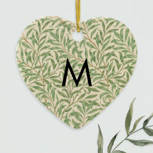 William Morris Mönstrad Pilargren Monogram Julgransprydnad Keramik