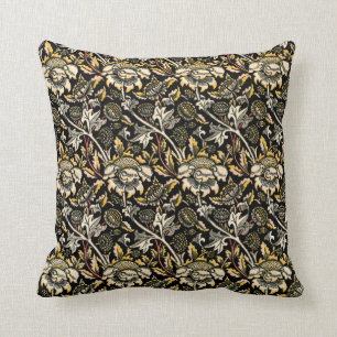 William Morris mörk blom- arabesque Kudde