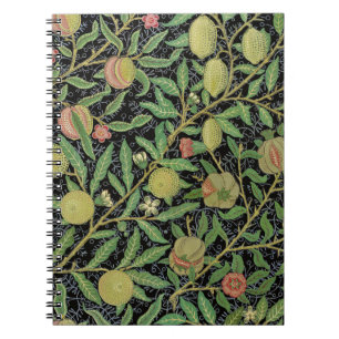 William Morris Mörkt Granatäpple Fruktmönster Anteckningsbok