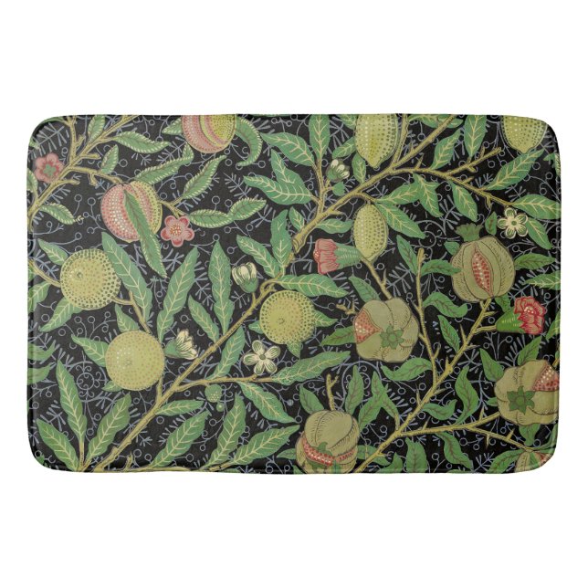 William Morris Mörkt Granatäpple Fruktmönster Badrumsmatta (Framsidan)