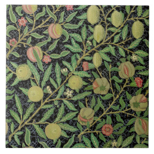William Morris Mörkt Granatäpple Fruktmönster Kakelplatta