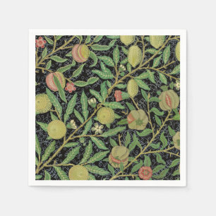 William Morris Mörkt Granatäpple Fruktmönster Pappersservett
