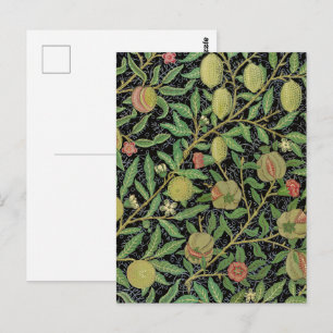 William Morris Mörkt Granatäpple Fruktmönster Vykort