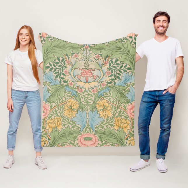 William Morris Myrtle Blomma Blommig Botanisk Fleecefilt (På plats)