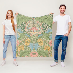 William Morris Myrtle Flower Blommigt Botanical Fleecefilt