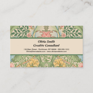 William Morris Myrtle Flower Blommigt Botanical Visitkort