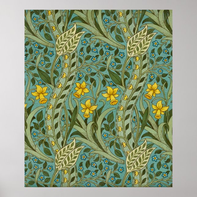 William Morris Narciss Blommönster Klassisk Poster (Framsidan)