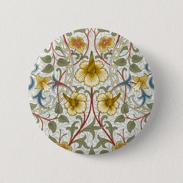 William Morris Narciss Blommönster Knapp (Framsida)