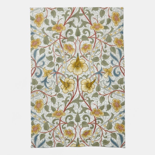 William Morris Narciss Blommönster Kökshandduk (Vertikal)