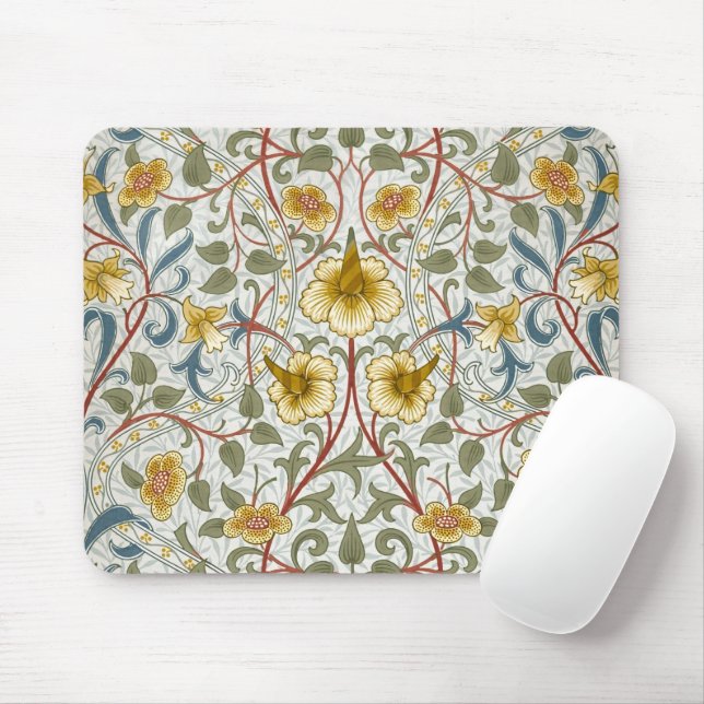William Morris Narciss Blommönster Musmatta (Med mus)