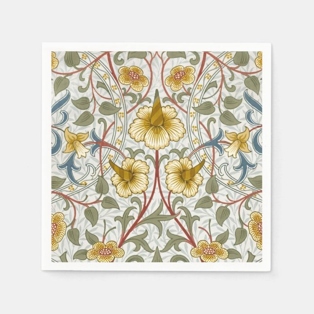 William Morris Narciss Blommönster Pappersservett (Framsidan)