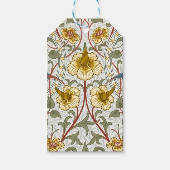 William Morris Narciss Blommönster Presentetikett (Framsidan)