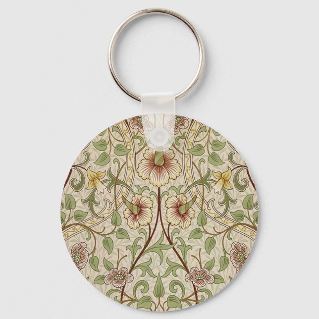William Morris Narciss Klassisk Blomma Nyckelring (Framsida)
