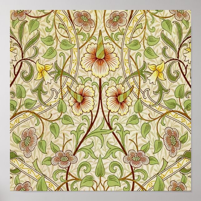 William Morris Narciss Klassisk Blomma Poster (Framsidan)