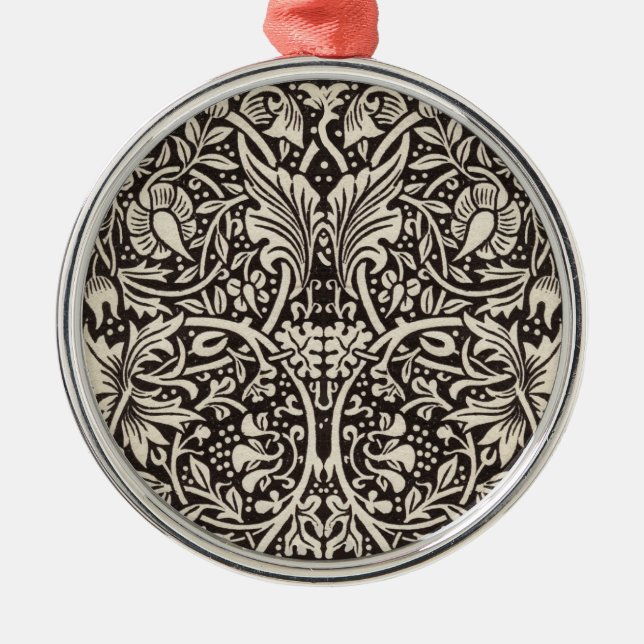 William Morris Narciss Tapetmönster Julgransprydnad Metall (Framsidan)