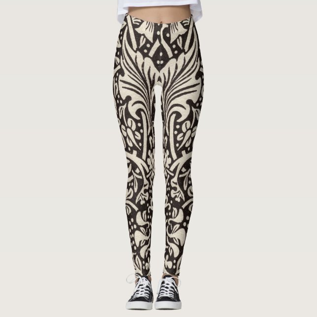 William Morris Narciss Tapetmönster Leggings (Framsida)