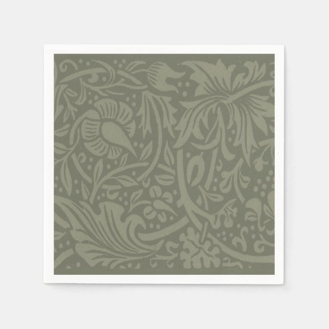 William Morris Narciss Tapetmönster Pappersservett (Framsidan)