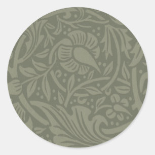 William Morris Narciss Tapetmönster Runt Klistermärke