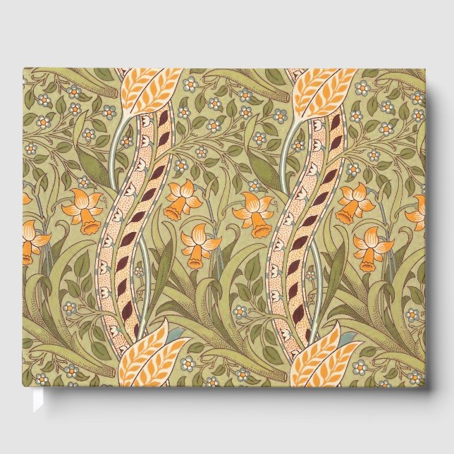William Morris Narcissus Trädgård Blomma Klassisk  Gästböcker (Framsida)