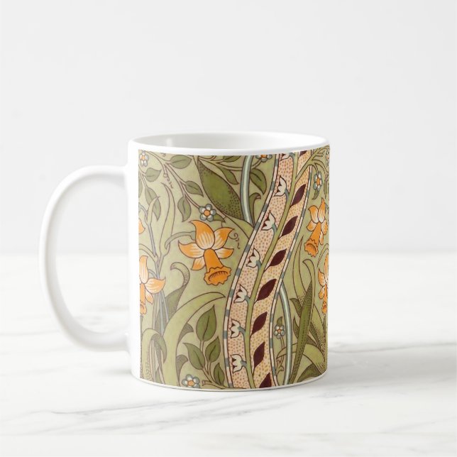 William Morris Narcissus Trädgård Blomma Klassisk  Kaffemugg (Vänster)