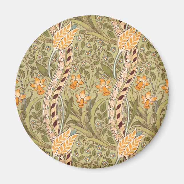 William Morris Narcissus Trädgård Blomma Klassisk  Magnet (Framsidan)