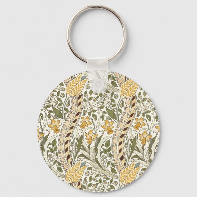 William Morris Narcissus Trädgård Blomma Klassisk  Nyckelring (Framsida)