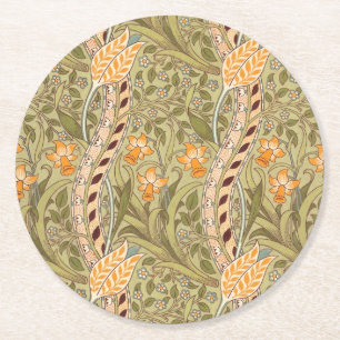 William Morris Narcissusträdgård Blomma Klassisk B Underlägg Papper Rund