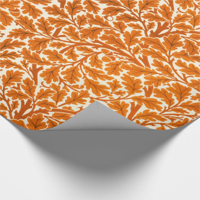 William Morris Oak Löv, Rust Orange & Cream Wr Presentpapper (Hörn)