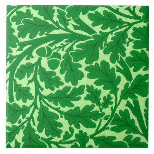 William Morris Oak Lövs, Emerald Grönt Kakelplatta
