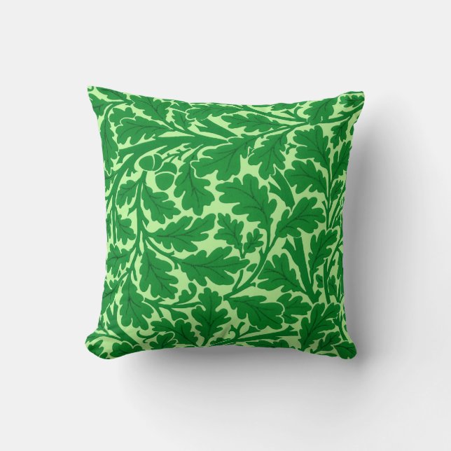 William Morris Oak Lövs, Emerald Grönt Kudde (Framsida)
