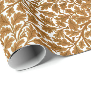 William Morris Oak Lövs, Rust Brown och White Presentpapper