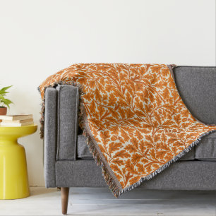 William Morris Oak Lövs, Rust Orange & Cream Filt