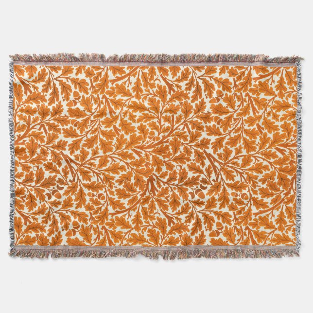 William Morris Oak Lövs, Rust Orange & Cream Filt (Framsidan)