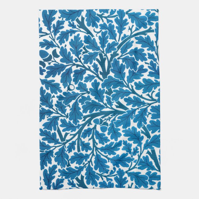 William Morris Oak Lövs, Sapphire Blue and White Kökshandduk (Vertikal)