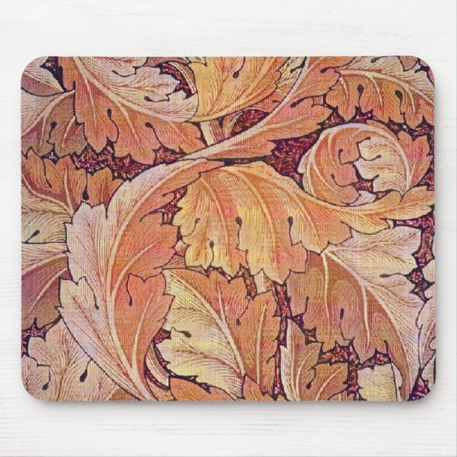 William Morris orange Acanthus - Mousepad Musmatta (Framsidan)