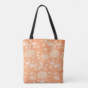 William Morris Orange Blommigt Tote Tygkasse