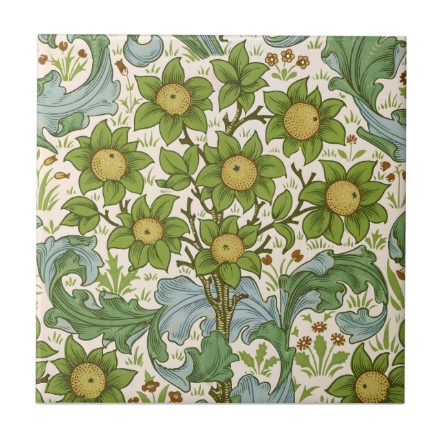 William Morris' Orchard Delight Art Kakelplatta (Framsidan)