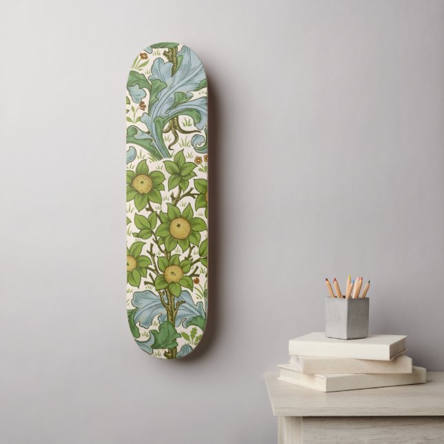 William Morris Orchard Grön Blommig Konst Mini Skateboard Bräda 18,5 Cm (Väggkonst)