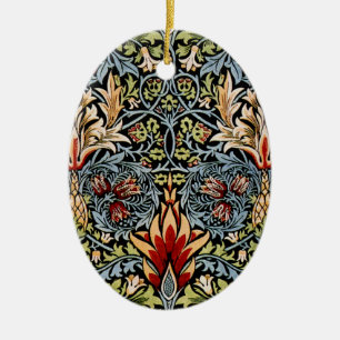 William Morris Ormhuvud Blommönster Julgransprydnad Keramik