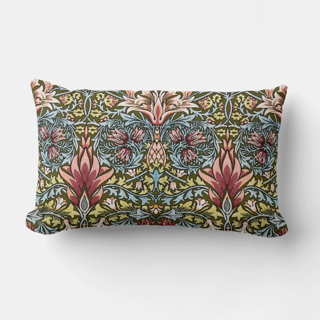 William Morris Ormhuvud Blommönster Lumbarkudde (Framsida)