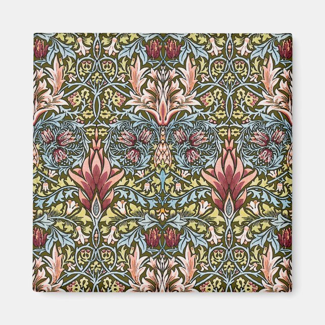 William Morris Ormhuvud Blommönster Magnet (Framsidan)