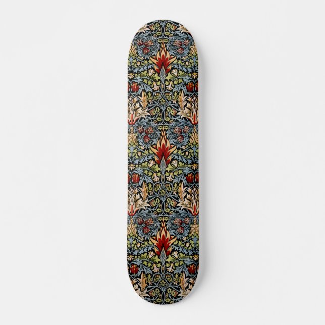 William Morris Ormhuvud Blommönster Mini Skateboard Bräda 18,5 Cm (Framsida)