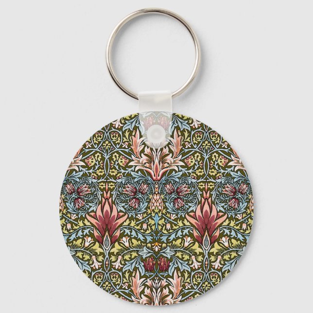 William Morris Ormhuvud Blommönster Nyckelring (Framsida)