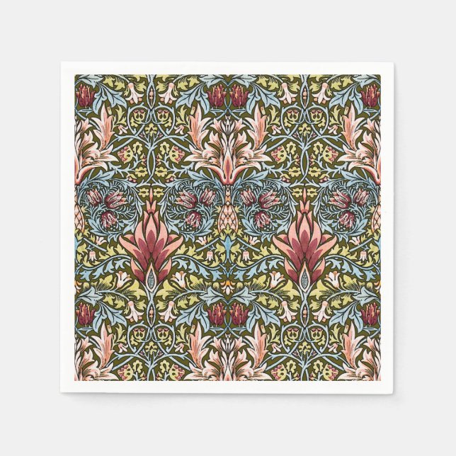 William Morris Ormhuvud Blommönster Pappersservett (Framsidan)