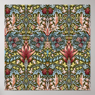 William Morris Ormhuvud Blommönster Poster