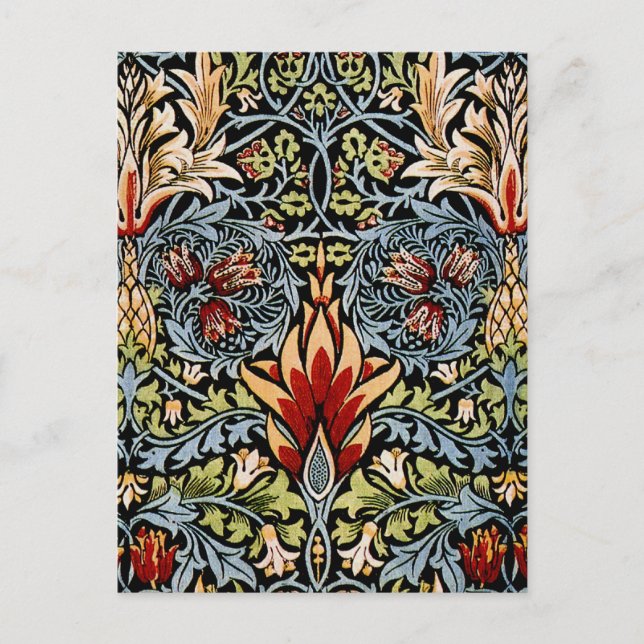 William Morris Ormhuvud Blommönster Vykort (Framsida)