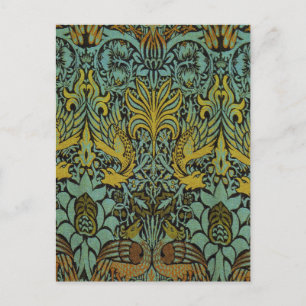 William Morris Påfågel Drak Väggdekoration Vykort